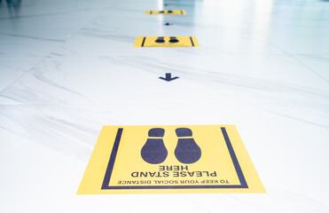 Floor sticker keep distance protect from COVID-19 viruses, Social Distancing Floor Sticker to help reduce the spread of covid-19 coronavirus.