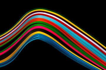 Abstract composition with a figure from colored paper