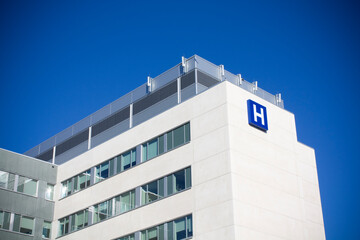 Modern hospital building exterior