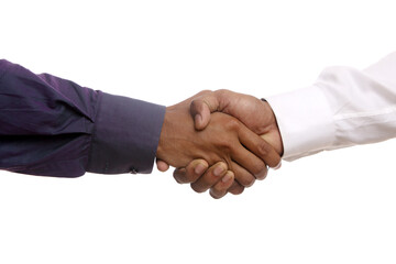 business handshake isolated on white