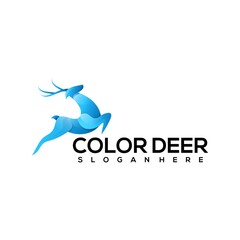 deer logo colorful gradient vector design