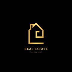 Initial letter P. letter P with real estate logotype, fit for company and business property.
