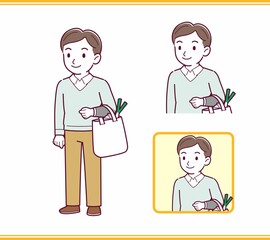 Dad in a light blue sweater