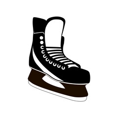 Ice skates isolated on a white background. The silhouette of the skates. Vector illustration.