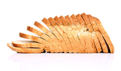 sliced bread isolated on white