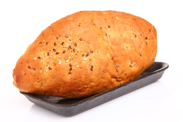 Fresh bread isolated on white background