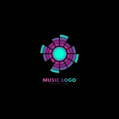 Obraz premium Music wave logotype. Elegant music sound logo fit for business and music event. Vector logo design.