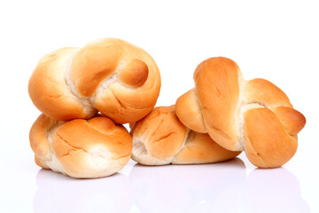 Fresh bread isolated on white background