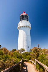 Lighthouse on a beautiful day. Cape Shanck in Melbourne, Australia.