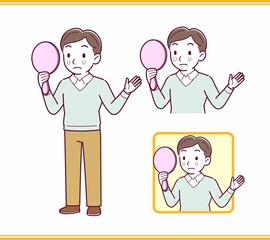 Dad in a light blue sweater