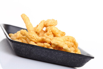 Cheese curls isolated on a white background