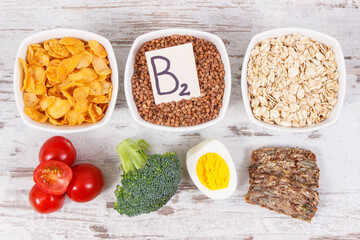 Nutritious ingredients containing vitamin B2, natural minerals and fiber, healthy nutrition