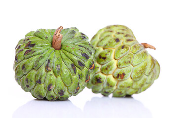 Cherimoya fruit on white