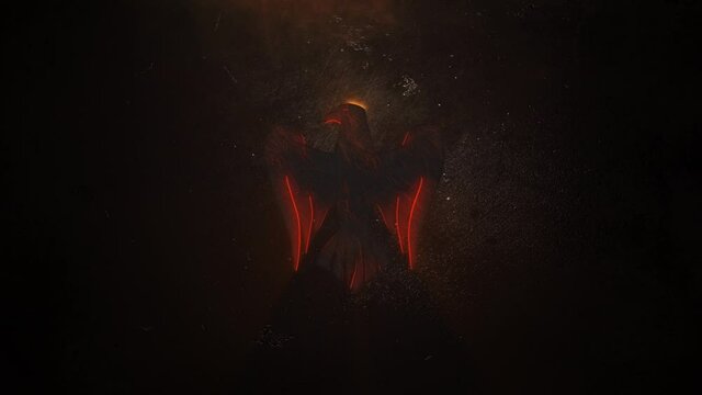 Glowing Eagle Phoenix Intro Logo with Reveal Effect Background