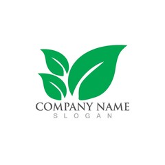 Logos of green Tree leaf ecology