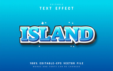 Island text, 3d blue gradient style text effect