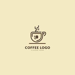 Coffee logotype. Minimalist coffee logo concept, fit for cafe, restaurant, packaging and coffee business. Illustration vector logo.