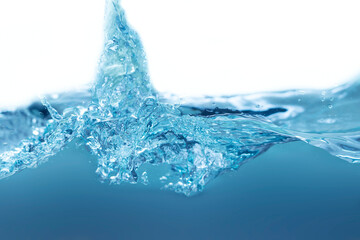 Clean water with water droplets and waves