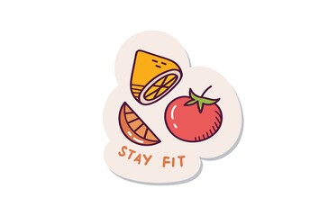 Cute healthy food sticker design