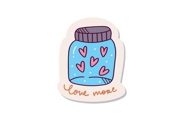 Cute love jar sticker design