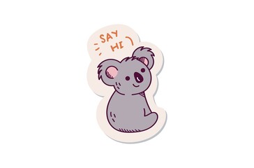 Obraz na płótnie Canvas Cute cartoon koala sticker design