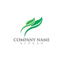 Logos of green Tree leaf ecology