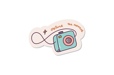 cute camera doodle sticker design