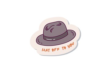 Vintage hat doodle sticker design