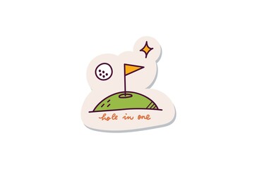 cartoon golf doodle sticker design