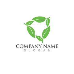 Logos of green Tree leaf ecology