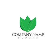 Logos of green Tree leaf ecology