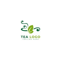 Tea logotype. Minimalist tea drinks logo concept, fit for cafe, restaurant, packaging and natural drinks. Illustration vector logo.