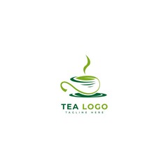 Tea logotype. Minimalist tea drinks logo concept, fit for cafe, restaurant, packaging and natural drinks. Illustration vector logo.
