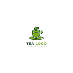 Tea logotype. Minimalist tea drinks logo concept, fit for cafe, restaurant, packaging and natural drinks. Illustration vector logo.