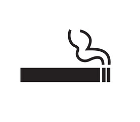 Cigarette icon, smoke icon isolated on white background. Flat design. Vector illustration.