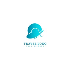 Travel logotype. Minimalist traveling logo concept, fit for adventure, vacation agency, tour business or traveling agent. Illustration vector logo.