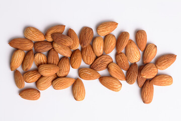 Almonds on white.