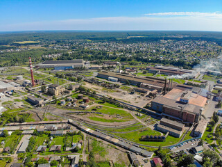 Aerial view of a metallurgical plant (Omutninsk, Kirov region, Russia)