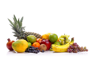 Fototapeta na wymiar Colorful Fruits on white background.