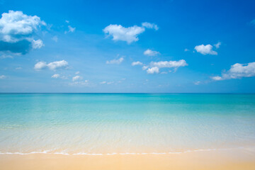 Beautiful Turquoise Sea and White beach sand in summer day. Nature beach sea in Andaman sea south of Thailand. At Similan Island Thailand. Nature and travel concept.