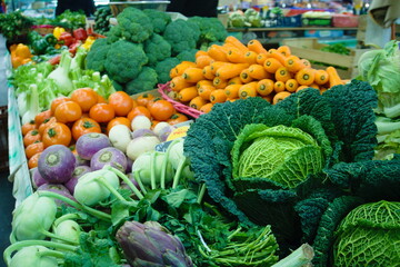 stand de fruits et légumes au marché
