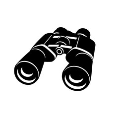 binoculars isolated on a white background. Silhouette of black binoculars. vector illustration in flat style