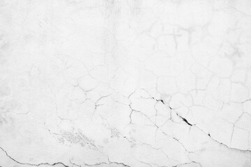 White Cracked Concrete Wall Texture Background.