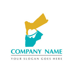 jordan map and teeth dental care symbol logo vector
