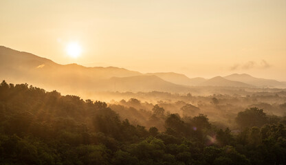 sunrise in the mountains