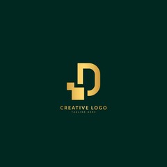 Letter D. Elegant logotype vector. Minimalist concept