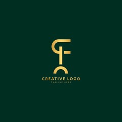 Letter F. Elegant logotype vector. Minimalist concept