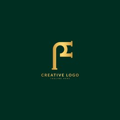 Letter F. Elegant logotype vector. Minimalist concept