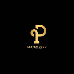 Letter P. Elegant logotype vector. Minimalist logo concept