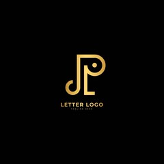 Fototapeta premium Letter P. Elegant logotype vector. Minimalist logo elephant concept